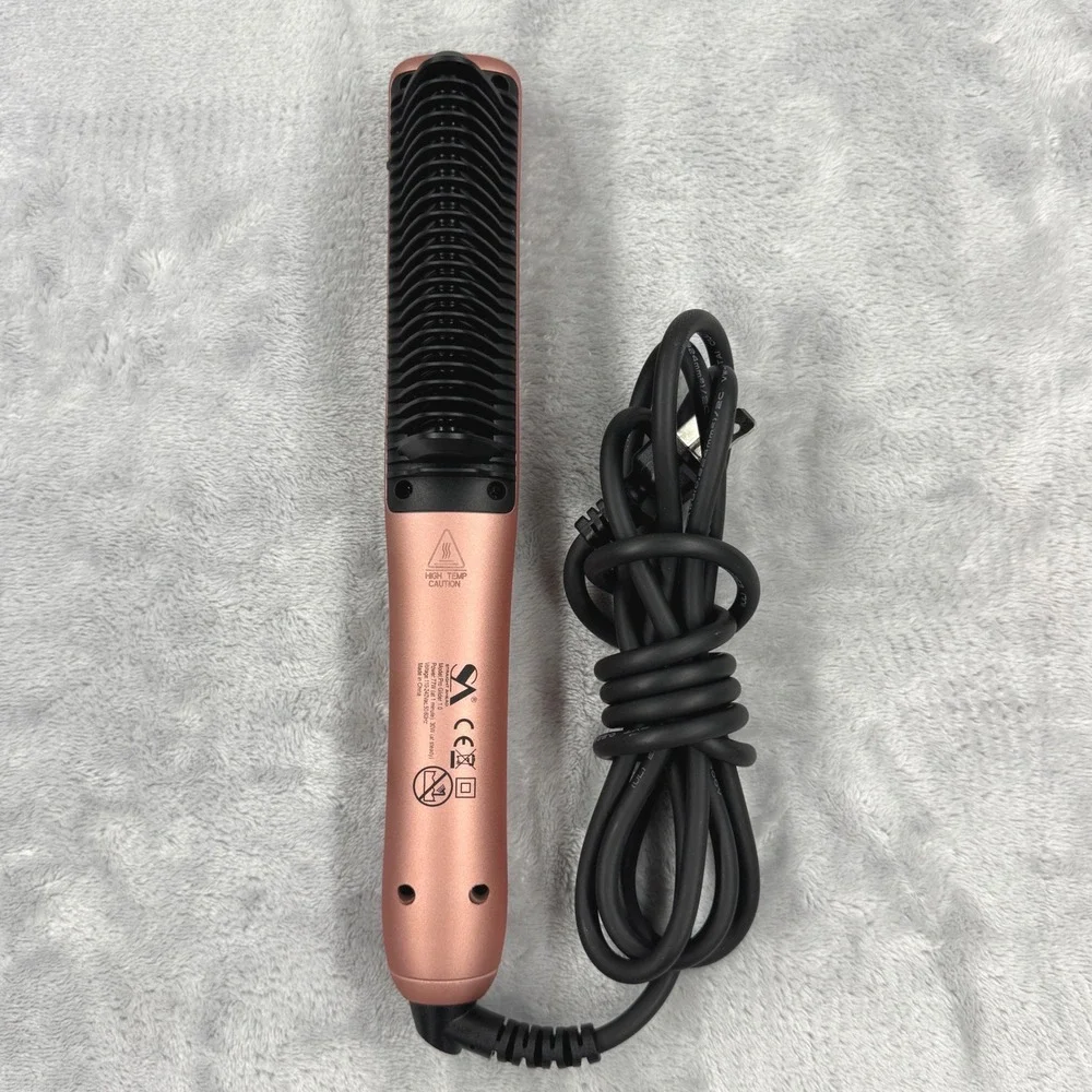 STRAIGHT AHEAD Pro Glider 1.0 Thermal Hair Straightening Comb Rose Gold Tested